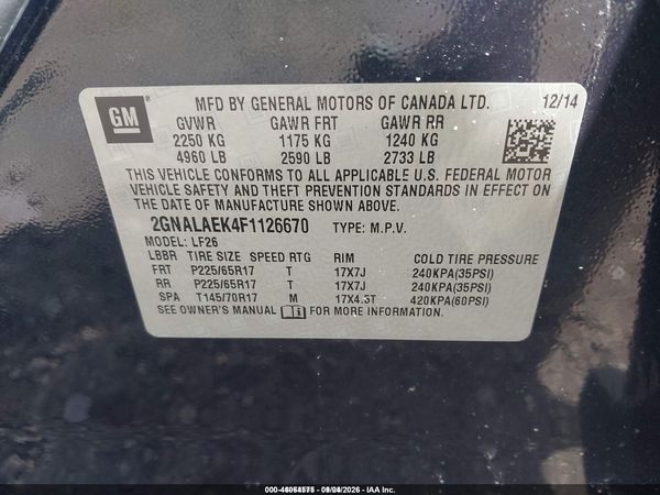 2015 CHEVROLET EQUINOX LS — I9