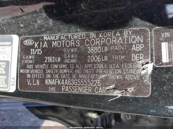 2016 KIA FORTE LX — I9