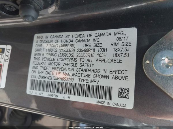 2017 HONDA CR-V EX-L/EX-L NAVI — I9