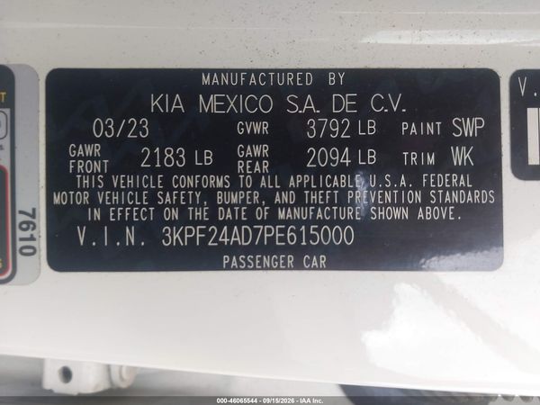 2023 KIA FORTE LXS — I9