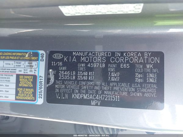 2017 KIA SPORTAGE LX — I9