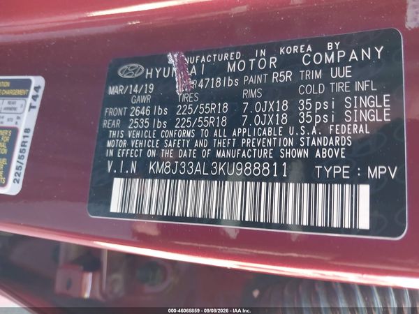 2019 HYUNDAI TUCSON ULTIMATE — I9