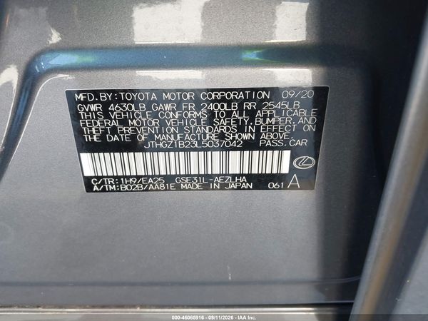 2020 LEXUS IS 350 350 F SPort — I9