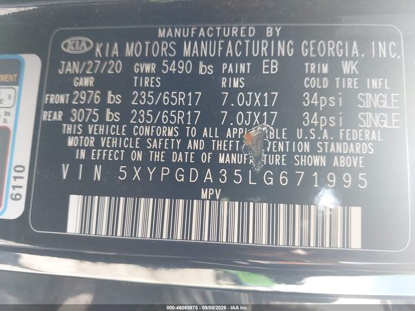 2020 KIA SORENTO 2.4L LX