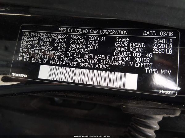 2016 VOLVO XC60 T5 DRIVE-E