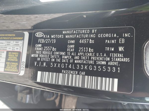 2019 KIA OPTIMA LX — I9