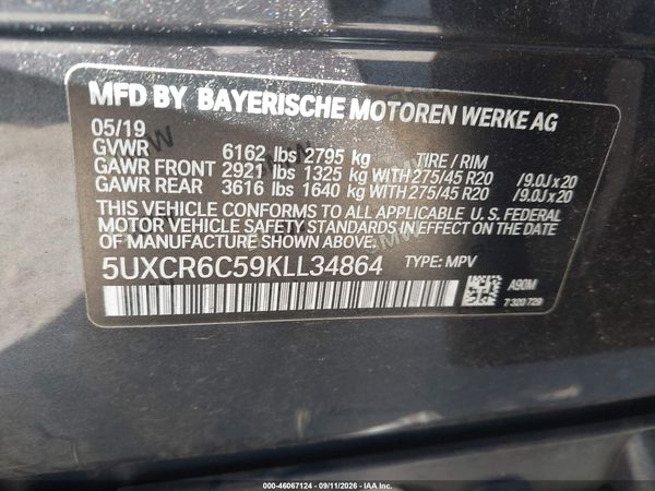2019 BMW X5 XDRIVE40I — I9