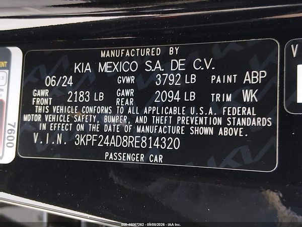 2024 KIA FORTE LX