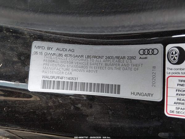2015 AUDI A3 2.0T PREMIUM