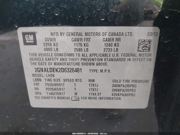 2013 CHEVROLET EQUINOX 1LT — I9