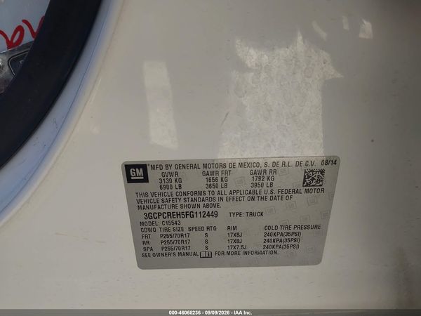 2015 CHEVROLET SILVERADO 1500 1LT — I9
