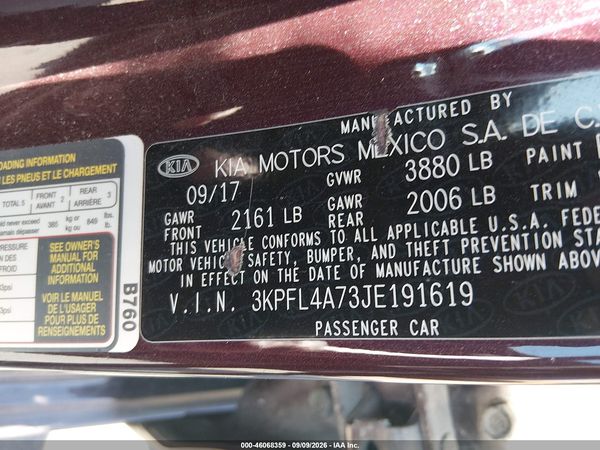 2018 KIA FORTE LX
