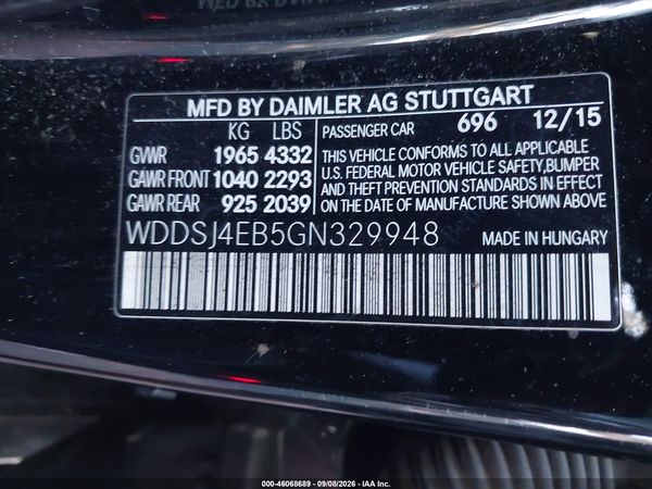 2016 MERCEDES-BENZ CLA 250 CLA250 — I9