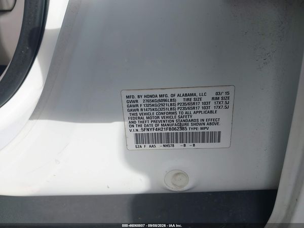 2015 HONDA PILOT LX