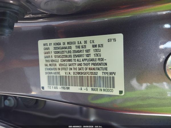 2015 HONDA CR-V EX — I9