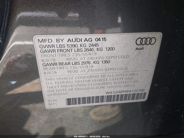 2015 AUDI Q5 2.0T PREMIUM — I9