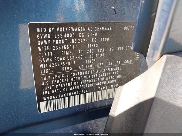 2017 VOLKSWAGEN TIGUAN 2.0T/2.0T S — I9