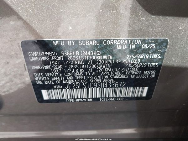 2025 SUBARU FORESTER TOURING HYBRID — I9