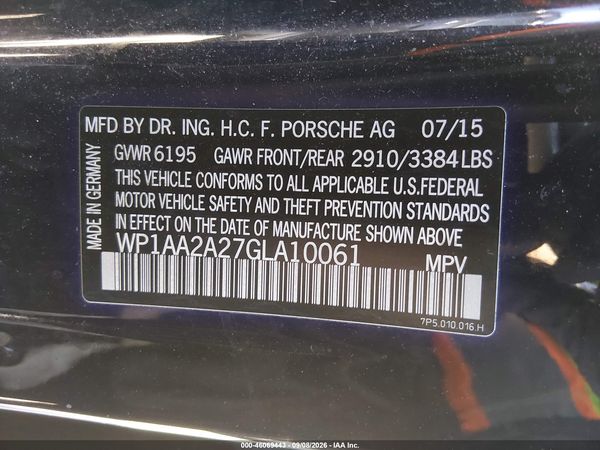 2016 PORSCHE CAYENNE