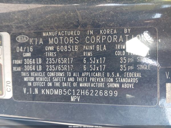 2017 KIA SEDONA LX — I9