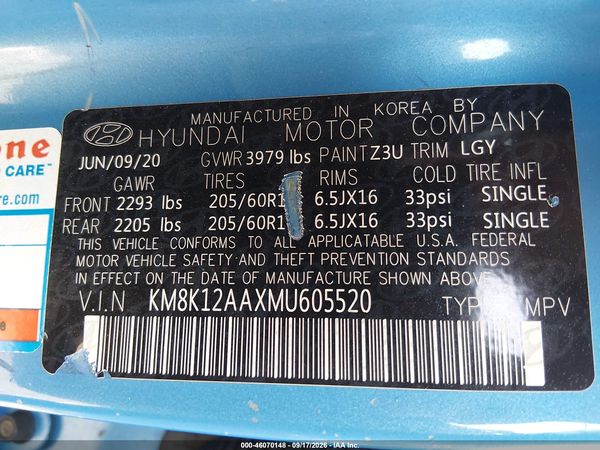 2021 HYUNDAI KONA SE — I9