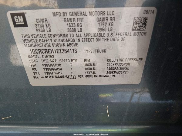 2014 CHEVROLET SILVERADO 1500 LT — I9