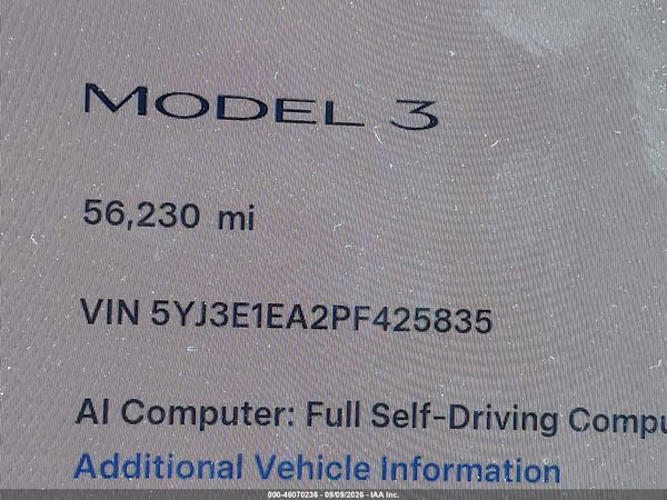 2023 TESLA MODEL 3 REAR-WHEEL DRIVE — I118