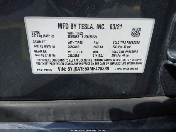 2021 TESLA MODEL S — I9