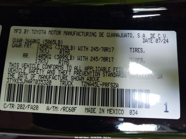 2024 TOYOTA TACOMA SR — I9