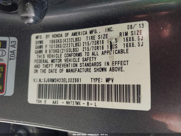 2014 HONDA CR-V LX — I9