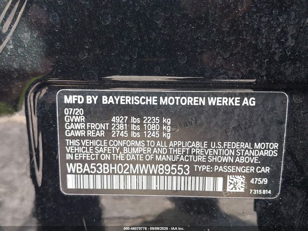 2021 BMW 530I — I9