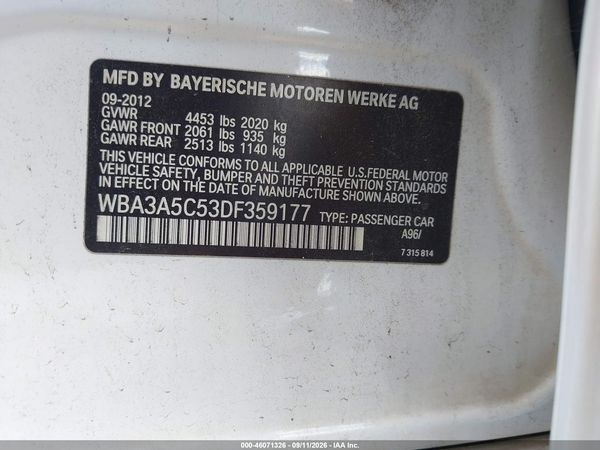 2013 BMW 328I — I9
