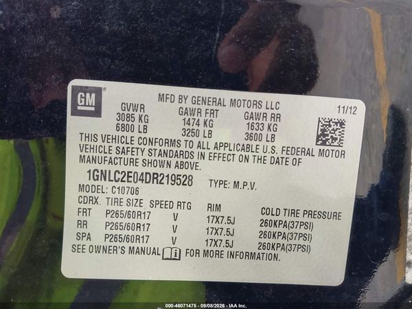 2013 CHEVROLET TAHOE COMMERCIAL FLEET — I9