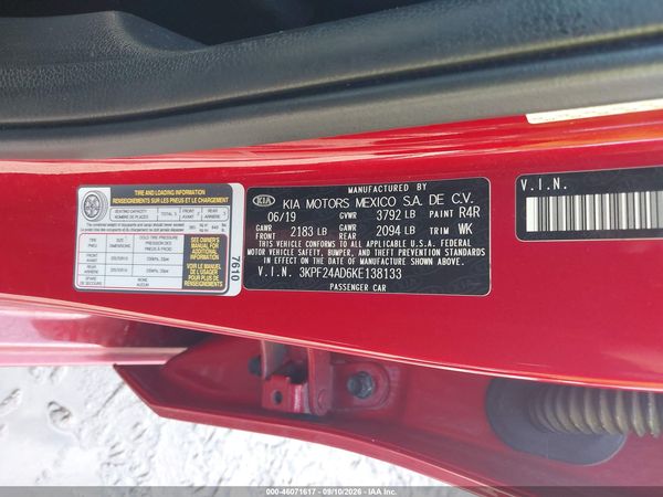 2019 KIA FORTE LXS — I9