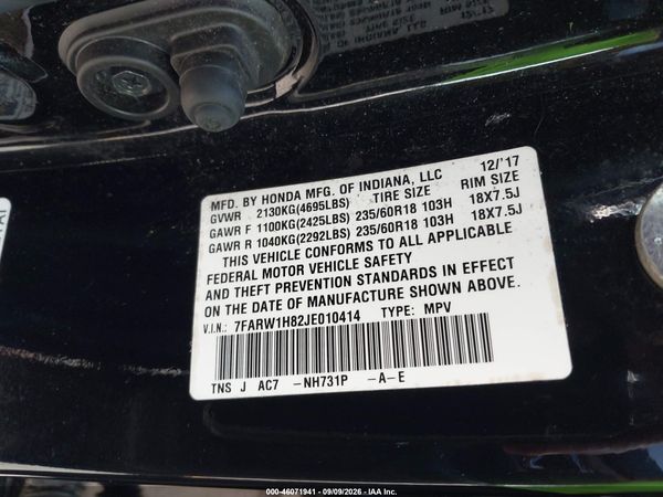2018 HONDA CR-V EX-L/EX-L NAVI — I9