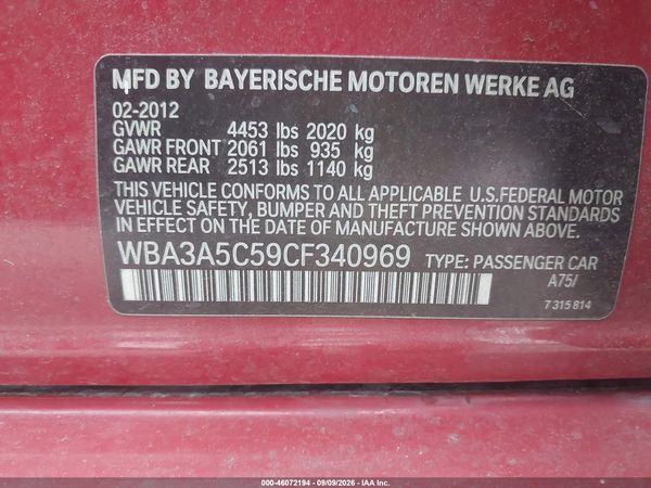 2012 BMW 328I — I9