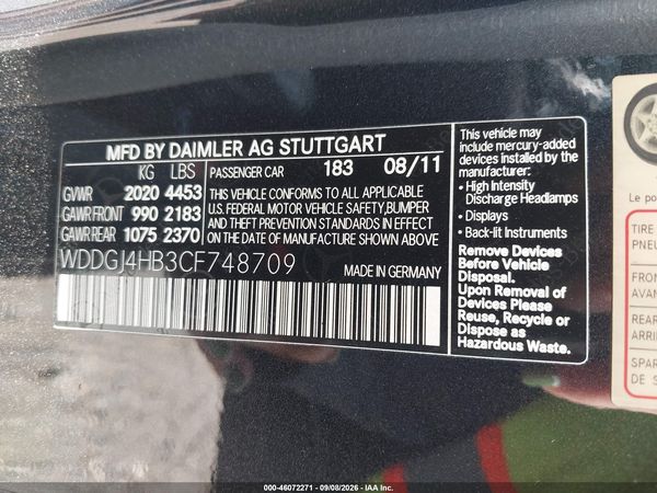 2012 MERCEDES-BENZ C 250 C250 — I9