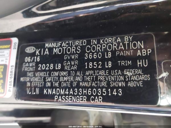2017 KIA RIO LX