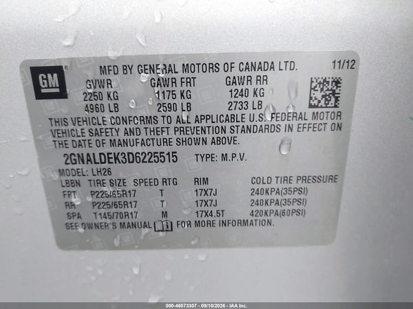 2013 CHEVROLET EQUINOX 1LT — I9