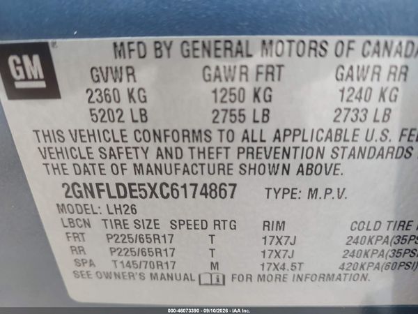 2012 CHEVROLET EQUINOX 1LT — I9