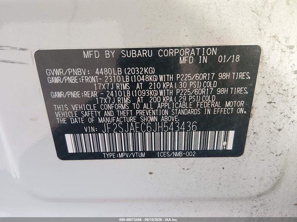 2018 SUBARU FORESTER 2.5I PREMIUM — I9