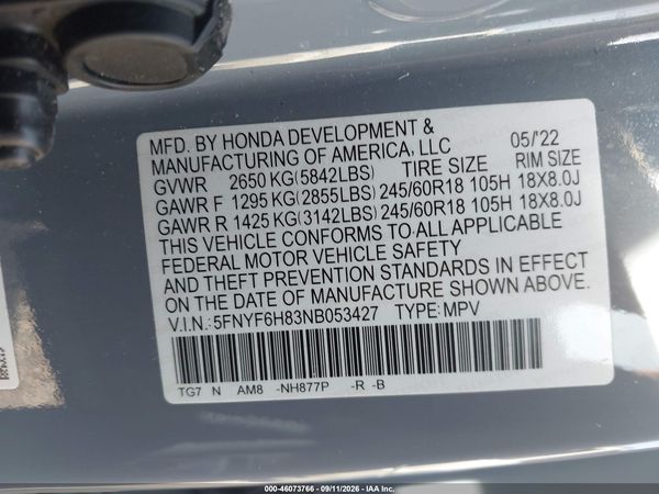 2022 HONDA PILOT AWD TRAILSPORT — I9