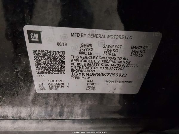 2019 CADILLAC XT5 LUXURY — I9