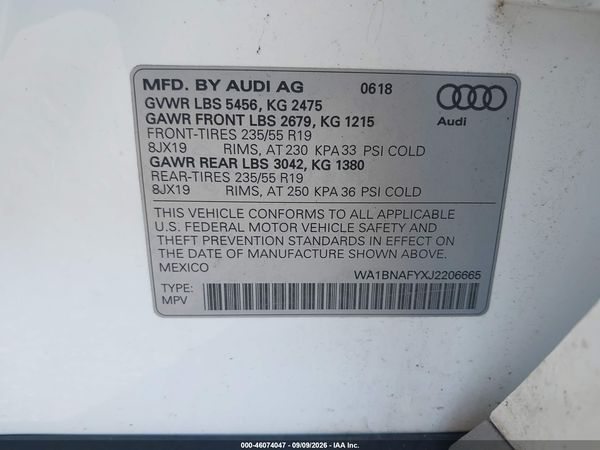 2018 AUDI Q5 — I9