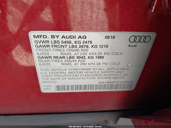 2018 AUDI Q5 — I9
