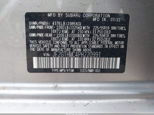 2023 SUBARU CROSSTREK LIMITED — I9