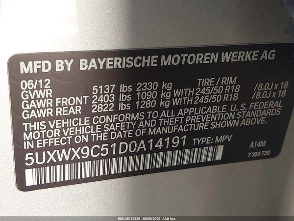 2013 BMW X3 XDRIVE28I — I9