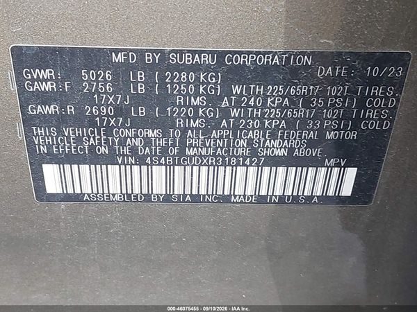 2024 SUBARU OUTBACK WILDERNESS — I9