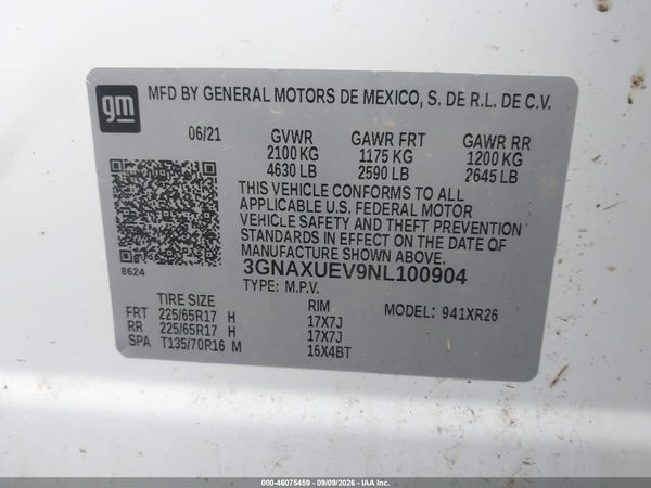2022 CHEVROLET EQUINOX AWD LT — I9