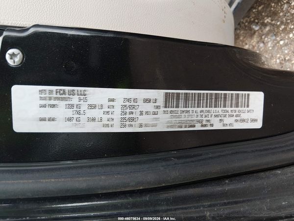 2016 DODGE GRAND CARAVAN SE — I9